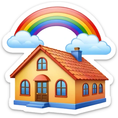 Regenbogen über einen dach sticker