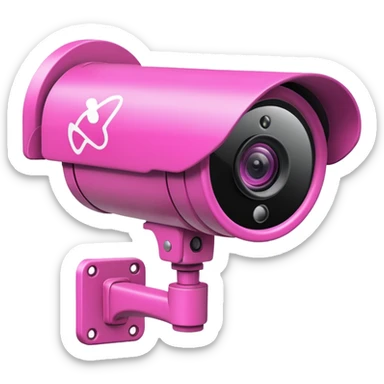 Security Camera pink with graffity sticker