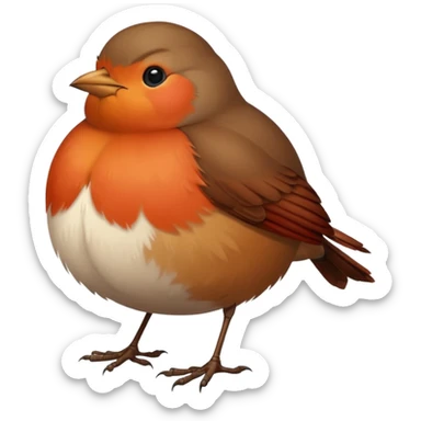 a cute and simple cartoon of an extremely fat robin bird sticker