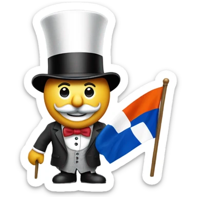 Mr Monopoly with Armenian flag in hand sticker