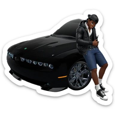 dark-skinned boy in stylish outfit sticker