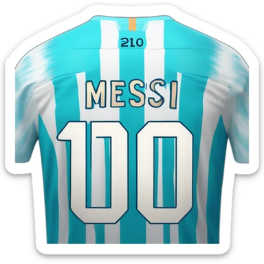 Back of Lionel Messi Jersey Argentina with number 10 sticker