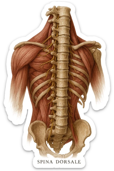 spina dosale anatomica iperrealistico sticker
