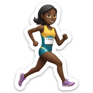 Girl running track sticker