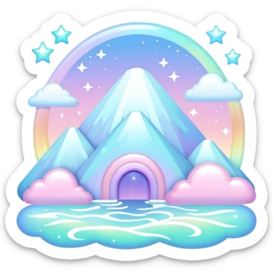 pastel whitish light pale glittery iridescent shiny aesthetic cute kawaii decorative scenery sticker