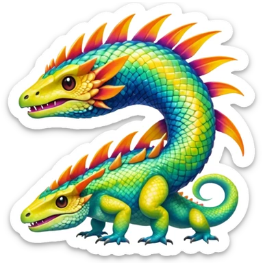 Shiny Exotic Tropical Pokémon-Fakémon-hybrid-creature (full body) sticker