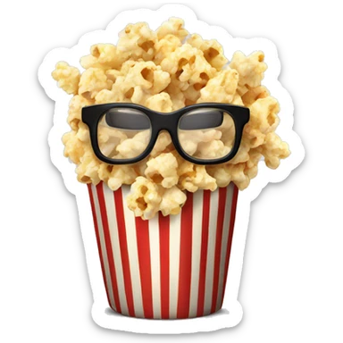 pop corn in black glasses sticker