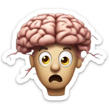 frazzled and brain about to explode sticker