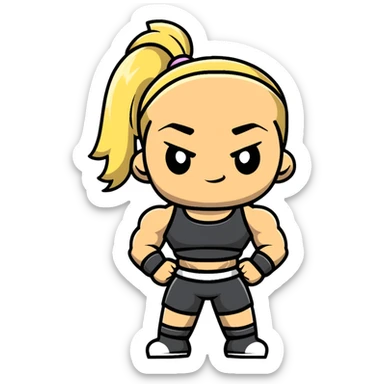 Hun from Teenage Mutant Ninja Turtles, muscular gang leader with blonde ponytail sticker