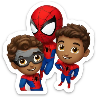 Spiderman points Spiderman trio sticker