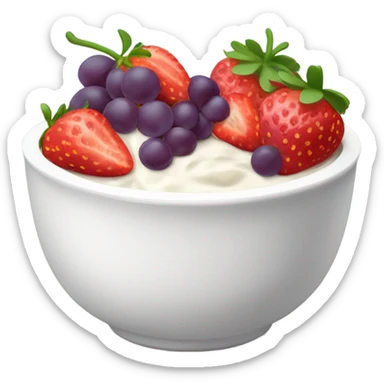 fruit yogurt bowl with strawberries and grapes sticker
