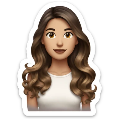 very pretty brunette girl with balayage  sticker