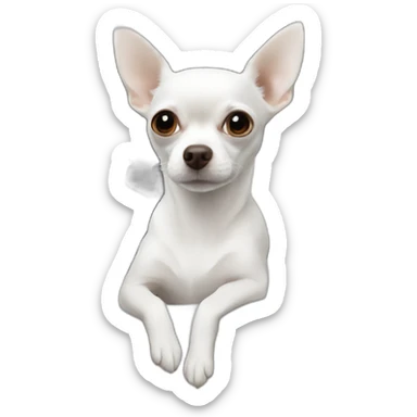white chihuahua in white car sticker