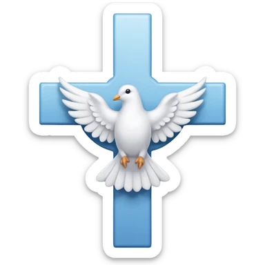 Dove outline infront of a cross sticker