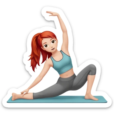 Pilates + red hair + white girl sticker