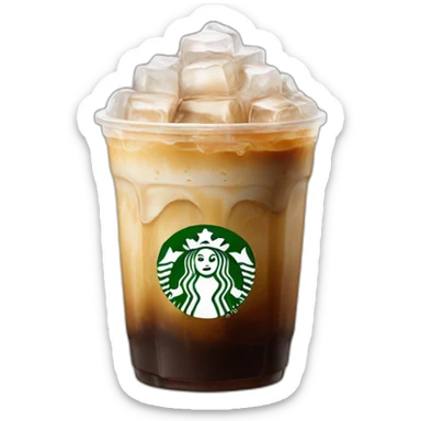 Starbuck ice coffee with ice cubes sticker