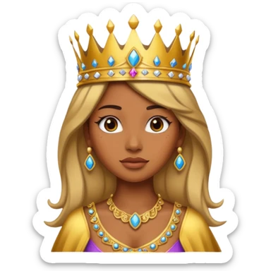 Chica piel morena con corona 👸🏽 sticker