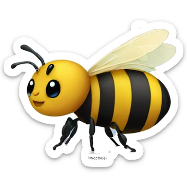 Bee in front of a macbook  sticker