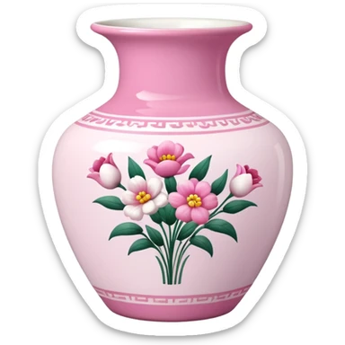 pink and white porcelain with flowers  sticker