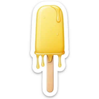 THIN lemon  popsicle with rounded top and dripping  sticker
