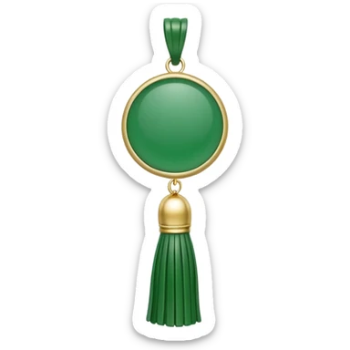 green jade ade tassel pendant sticker