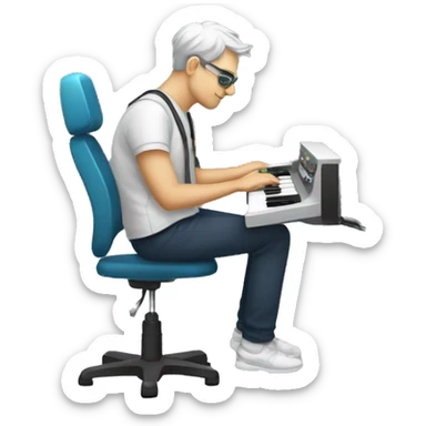 eletricista apontando para o lado sticker