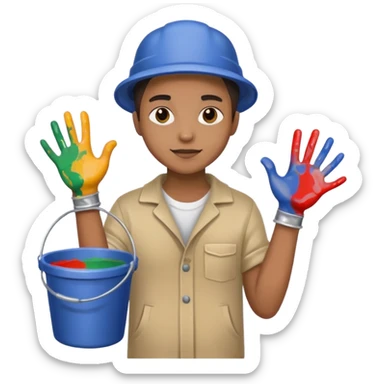 Poster Paster + bucket, Street Artist. sticker