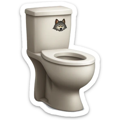 Skibidi toilet with a wolf head sticker