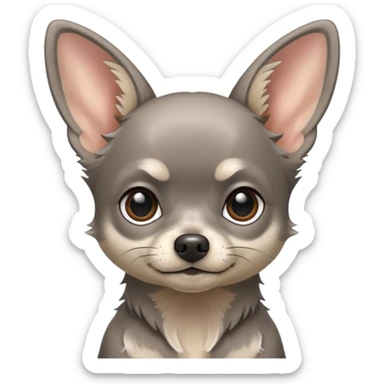 Small gray chihuahua whith pointy ears  sticker