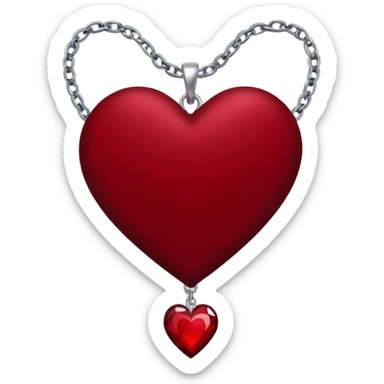 heart with a dark rose and chain sticker