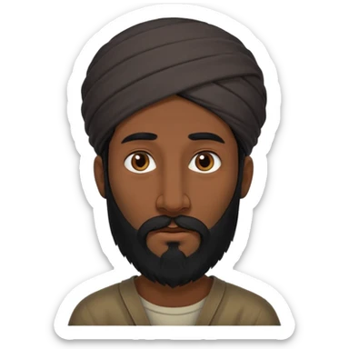 syrian long nose, black hair, long black beard, man sticker