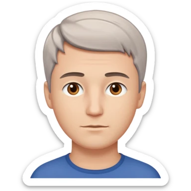 brown eyes, white, short, man sticker