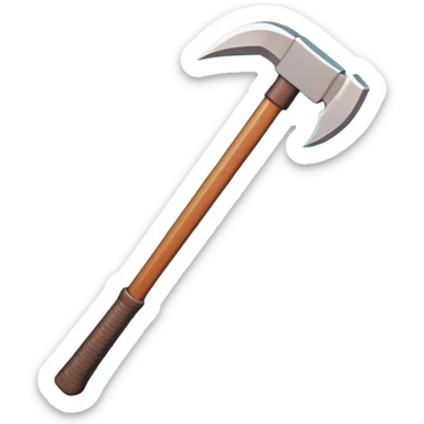 Clash of Clans aesthetic: Cinematic Playful Pixel 3D isometric Pickaxe Emoji, rendered in a 3D vector-style similar to standard emojis with minimal shading and bold, simplified shapes. A compact, distinct form with signature details, softly glowing with a pixelated adventure charm. Simplified yet unmistakably iconic, highly detailed and consistent, glowing with a soft radiance and high shine. Stylized with a touch of classic pixel-art charm and a soft glowing outline, capturing the essence of a beloved gaming relic with a friendly, playful manner! sticker