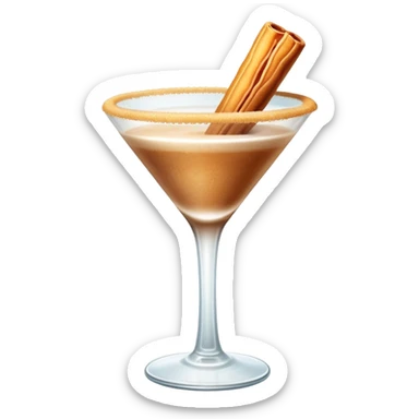 Cinnamon churro martini with one churro sticking out of the glass sticker