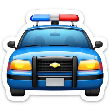 police car with lights on sticker