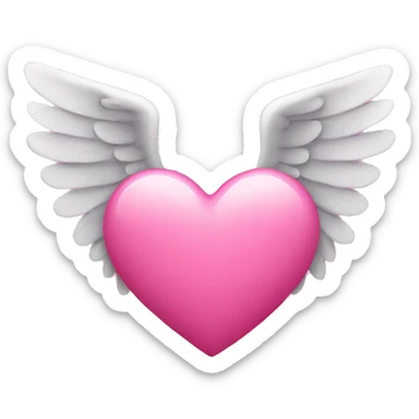Pink heart with wings  sticker