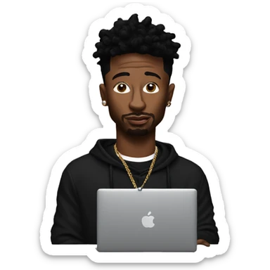 21 savage using a computer  sticker