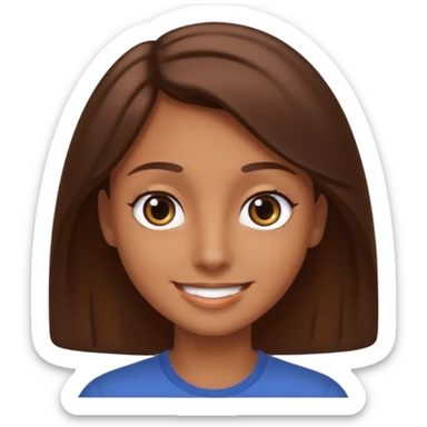 big dark eyes and tanned skin brown hair sticker