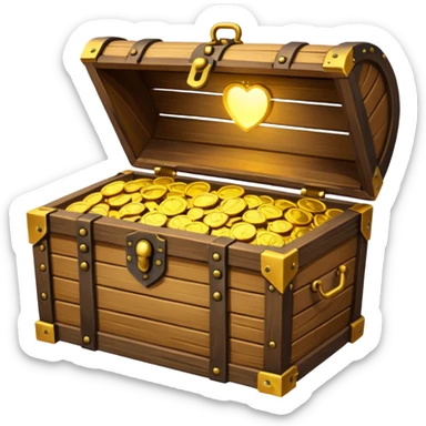 Open treasure chest with bright light inside sticker