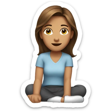The young brown haired woman is resting  sticker