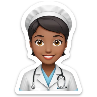 black nurse with short hair sticker