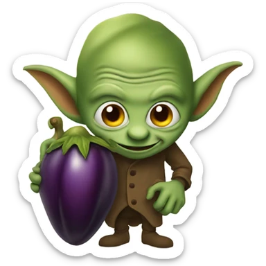 goblin with an eggplant sticker