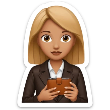 Mujer con cel y cartera  sticker