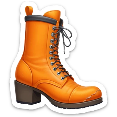 Giant orange boot stepping on a office man sticker