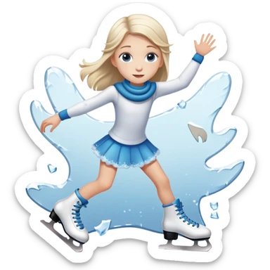 ice skating 9 year old girl sticker