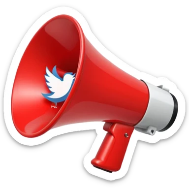 megaphone with social media icons sticker