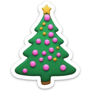 a brow cookie in a shape of a christmas tree and christmas tree to be drawn on it but in pink sticker