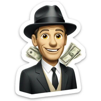 1960s style sinatra with money sticker