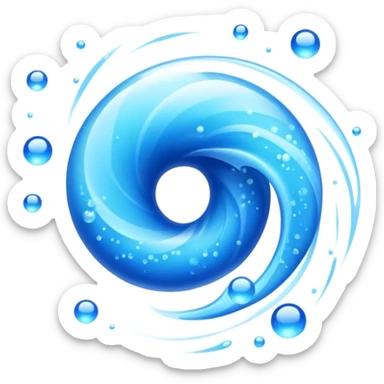 Cool blue air flowing, refreshing breeze with blue particles sticker