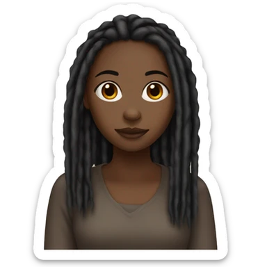 black girl with brown eyes and black dreads sticker